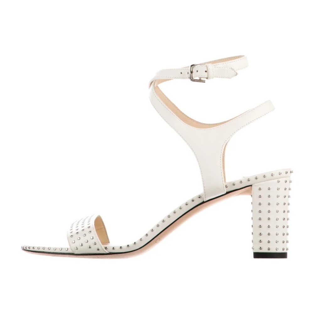EUC Jimmy Choo leather studded accent heels.. Size 39.5 (9).